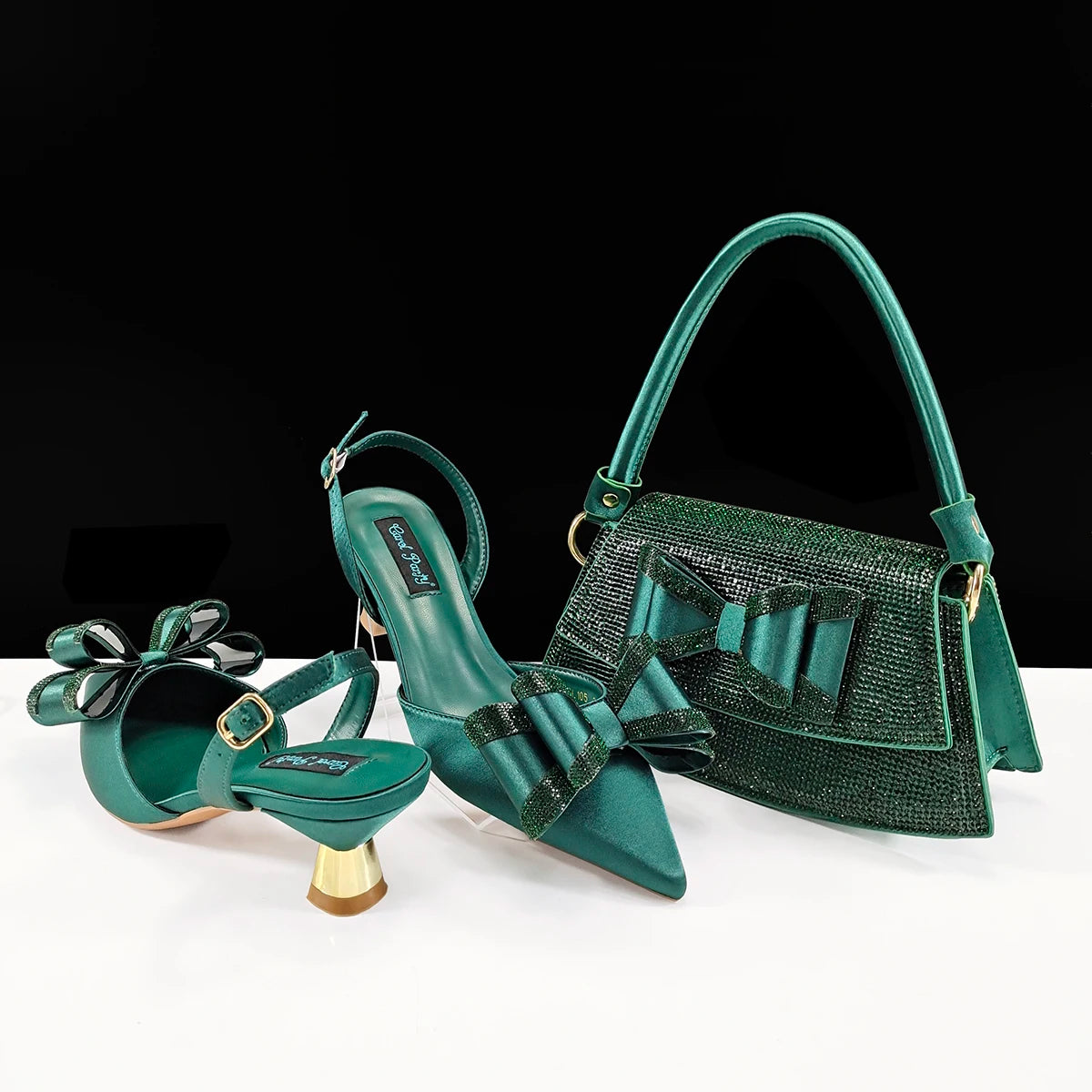 doershow New Italian Shoe and Bag Set New 2025 Women Shoes and Bag Set In Italy orange Italian Shoes with Matching Bag HVB1-1