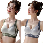 Women's V-Neck Seamless Push-Up Bra with Anti-Spill Design 4 Colors Anti-sagging Lift-up Bras Plus Size Comfort Lingerie M-4XL