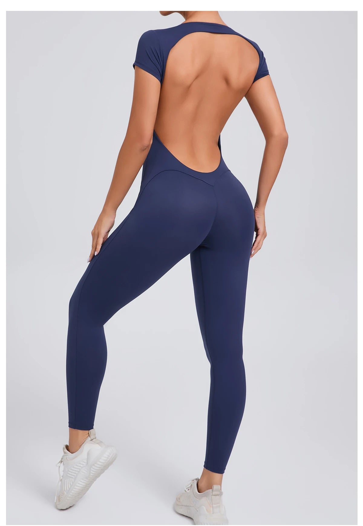 One-piece Yoga Padded Backless Suit Female Rompers Quick Dry Yoga Clothing Workout Bodysuits Scrunch Sports Jumpsuit Women