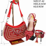 doershow Italian Shoe and Bag Set New 2024 Women Shoes and Bag Set In Italy blue Italian Shoes with Matching BagHTG1-3