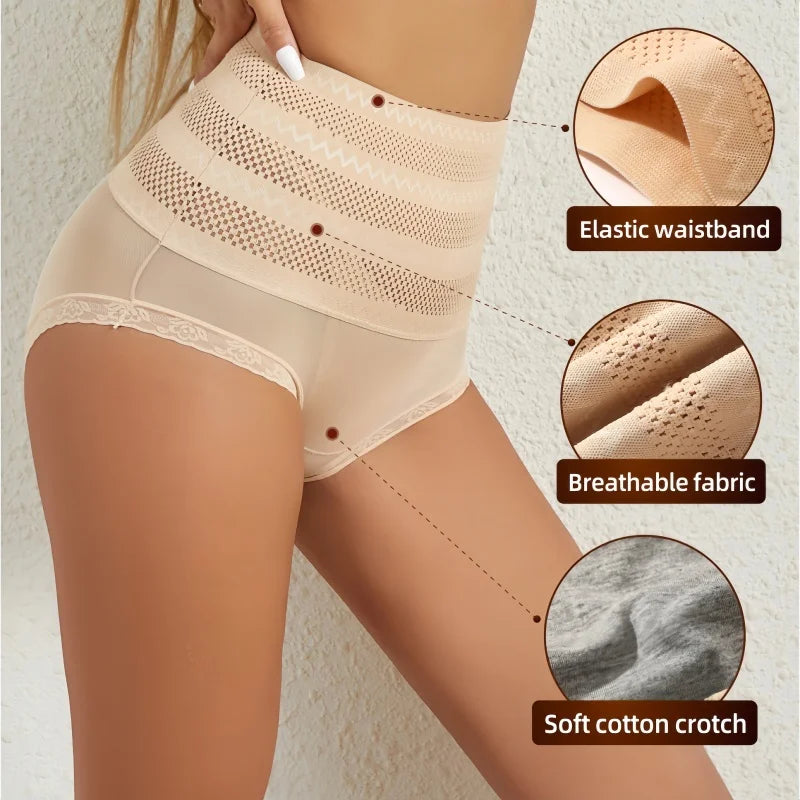 1Pc Women's Bodyshaper Belly Tightening Pants Body Lifting High Rise Panties Tummy Control Hip Underwear Solid Shapers Lingerie