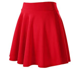 New Women Basic Skirts Summer Flared Casual Mini Skater Shorts Skirt Fashion School Pleated Fluffy Plus Size 5XL Red Short Skirt