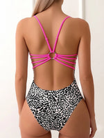 2026 Leopard Swimsuit One Piece String Backless Monokini Swimwear Women Sexy Bathers Bathing Swimming Swim Suit Female Beachwear