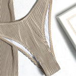 S - XL New With Skirt Ribbed Halter Bikini Female Swimsuit Women Swimwear Three-pieces Bikini set Bather Bathing Suit Swim V4351