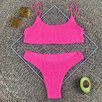 Sexy Wrinkled Butterfly Printed Bikini Female Swimsuit Women Swimwear Two-Pieces Bikini Set Bather Bathing Suit Swim Lady V713