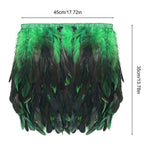 Womens Faux Feather Mini Skirt Elastic Mid Waist A-line Skirt Ladies Mardi Gras Outfit Festivals Carnival Dance Party Supplies