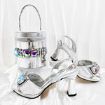 doershow new come Matching Women Shoe and Bag Set Decorated colorful Nigerian Shoes and Bag Set Italy Shoes and Bag setHF1-1