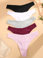 5Pcs Women Cotton Thongs Female Sexy Bikini Panties G-String Underwear Thongs Striped Panties Female Underwear T-Back Intimat