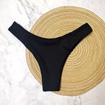 New Bikini Bottoms Women's Swimsuit Low Waisted Bottom Solid Red Swimwear Thong Beachwear Brazilian Bathing Suit Summer
