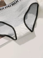 Women's High Waist PantiesLetter Elastic Waistband Soft Ribbed Fabric Comfortable Briefs for Daily Wear women bra K2809