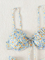New Sexy Floral Print Push Up Bikini 2024 Women Swimwear Female Swimsuit Two Pieces Thong Bikini Set Bather Bathing Suit Beach