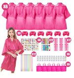6-15Pcs Spa Party Robes for Girls Supplies Favors Kids Gowns Robe Soft Spa Headband Sleepover Birthday Party