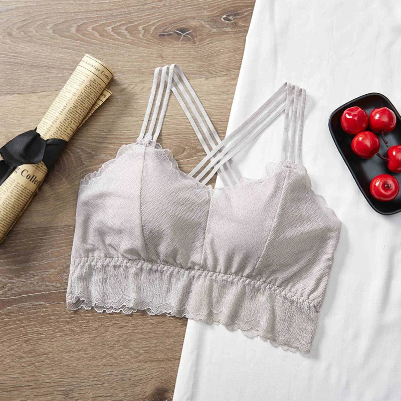 Lace Crop Top Women Seamless Underwear Padded Crop Tops Female Sexy Lingerie Fashion Women Tank Top Lace Camisole