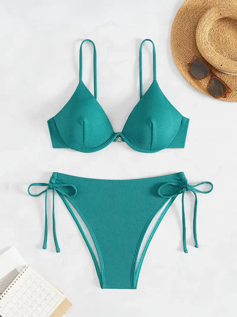 ZTVitality Solid Underwire Sexy Bikini 2025 New Arrival Biquini Padded Push Up Bandage Swimsuit Women Swimwear Summer Beachwear