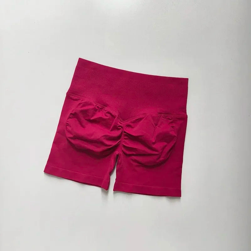 Women's High-Waisted Yoga Sports Shorts Summer Stretch Hip-Lifting Abdominal-Tightening Fitness Three-Part Shorts