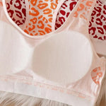 Seamless Bra Set Women Leopard Y-Shape Wireless Bra Low Waist Panties Sexy Lingerie Sport Brassiere Female Underwear Set