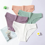 10Pcs/Set Women Cotton Briefs Breathable Panties Low Waist Briefs Sports Solid Soft Skin-Friendly Underwear Daily Wear S-XXL