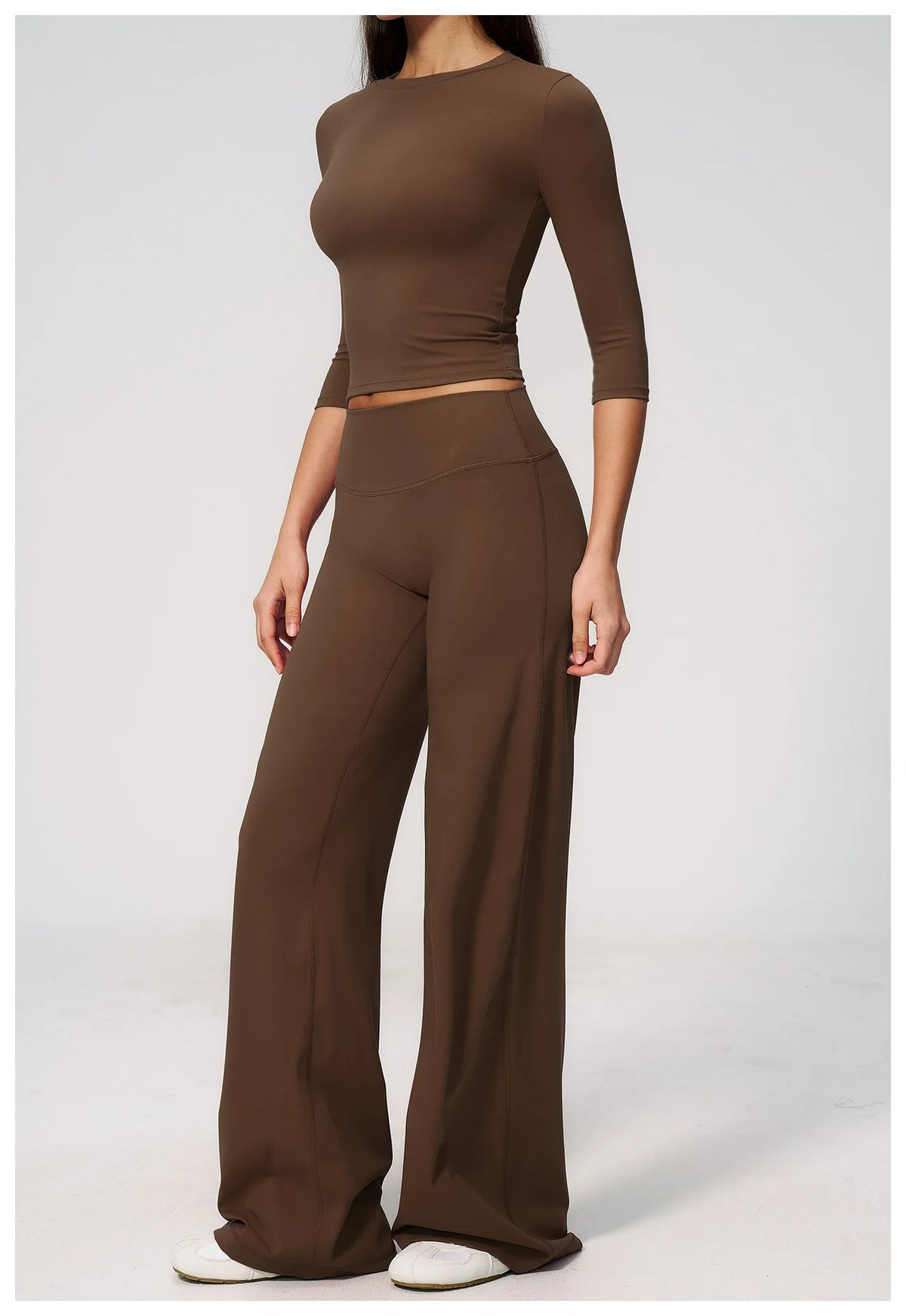 Women Tracksuit Yoga Sets Half Sleeve O Neck Slim Sports T Shirts Fitness Suit Outdoor High Waist Flare Pants Workout Clothes