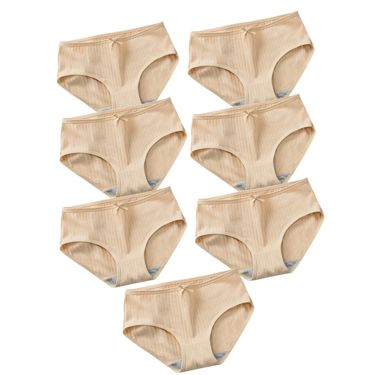 7Pcs/Set Cotton Panties Low Waist Briefs Women Sexy Lingerie Female Underpants Panty Solid Color Breathable Underwear Intimates