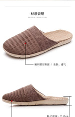 Women Indoor Linen Slippers 2025 Spring Summer Shoes Anti-slip Light Weight Breathable Lace Couples Home Floor Slides