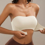 Comfort Tube Top Strapless Bra for Women Push Up Non-Slip Bandeau No Underwire Front Closure Bralette