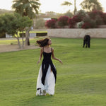 Color Matching Spaghetti Strap Dresses Women Sexy Low Cut Slim Slit Long Dress Fashion Party Prom Evening Vestidos Female