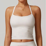 Women's Slim Fit Nude Sports Bra Yoga Fitness Vest Skin Friendly Pilates Top Beautiful Back Design Suspension Yoga Fitness Top