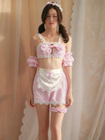 Sexy Lingerie Japanese Kimono Seductive Topless Print Women's Pajama Set Uniform Temptation Sleepwear Traditional Dress Robe