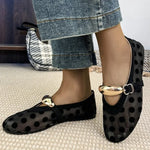 Korean Sle Polka Dot Me Breathable Flat Bot Mary Jane oes Women's Ballet Sle round Head Single oes Soft Bot
