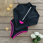 2026 Surfing Sport Swimsuit Long Sleeves Women One Piece SwimsuitSwimwear Solid Monokini Bathing Suit Tropical Bodysuit Female