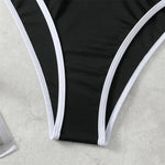 Contrast Binding Bandeau Bikinis 2024 Women Sexy Thong Swimsuit Push Up Swimwear Female Bathing Suit Swimming Summer Beachwear