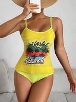 Summer Swimwear for Women Tankini Sets Swimsuit Vintage Padded Mesh Bathing Suit Print Beachwear Female Women's Swim Wear 2025