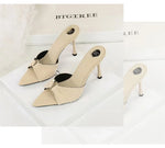 BIGTREE Summer Woman Slippers Fashion Open Toe Thin High Heels Shoes Street Style Stripper Party Slides Zapatos De Mujer