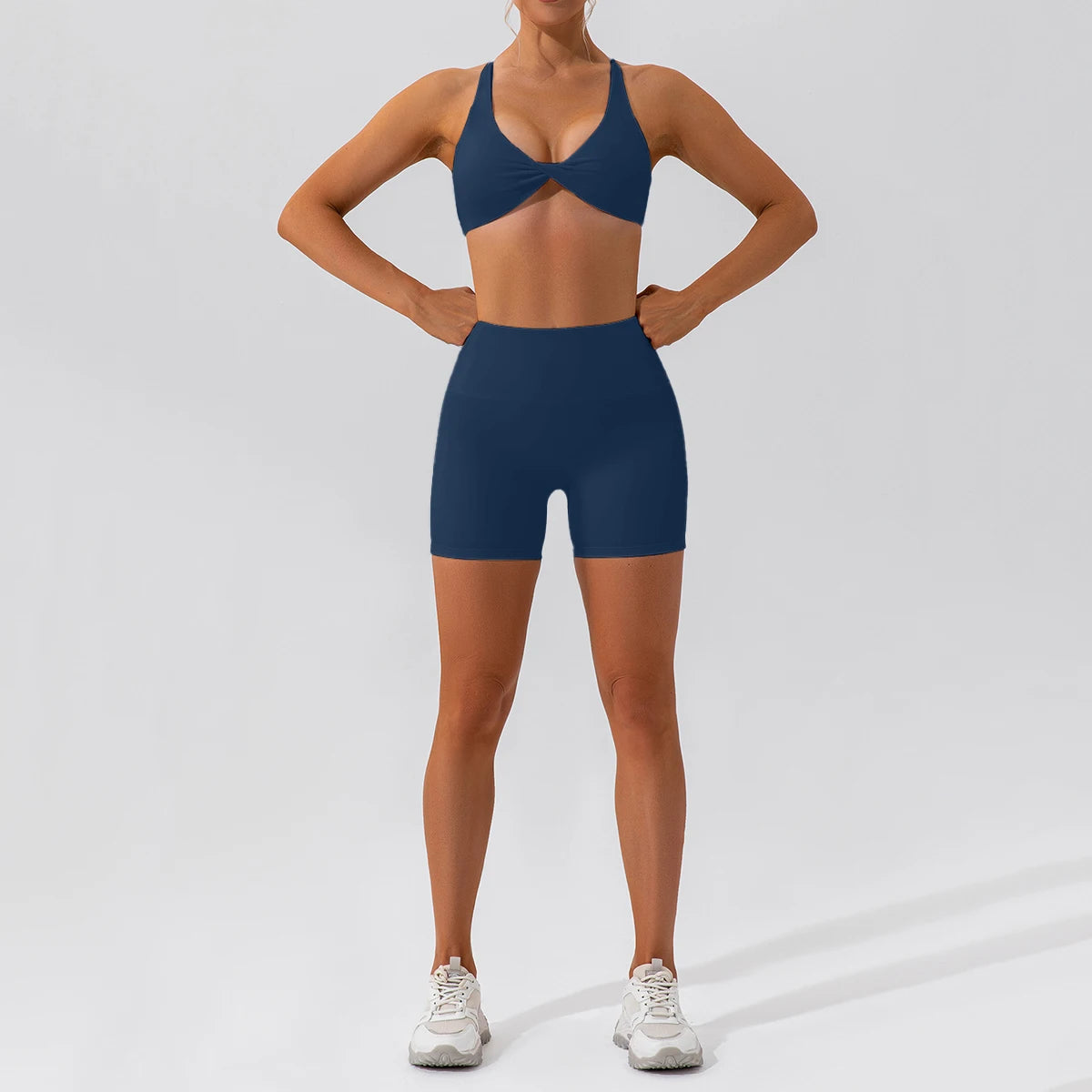 Hearuisavy Summer 2PCS Long Sleeve Gym Set Women Yoga Clothes Quick-Drying Sportswear Running Leggings Workout Sports Crop Top