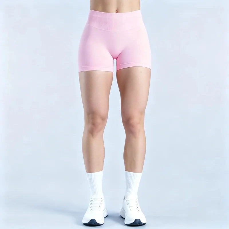 HISTELLO Impact Shorts 4.5" Women Fitness Sports Biker Shorts Low Waist Gym Short Workout Scrunch Butt Yoga Seamless Leggings