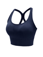 Women's Seamless Sports Bra, High Support Workout Running Vest, Yoga Gym Fitness Top, Wirefree Side Support Backless Crop Top