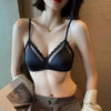 Sexy Thin Triangle Cup Women's bra Tube Top Solid Color Lace Side No Rims Push Up Bra With Padding Gather Backless Bra For Girl