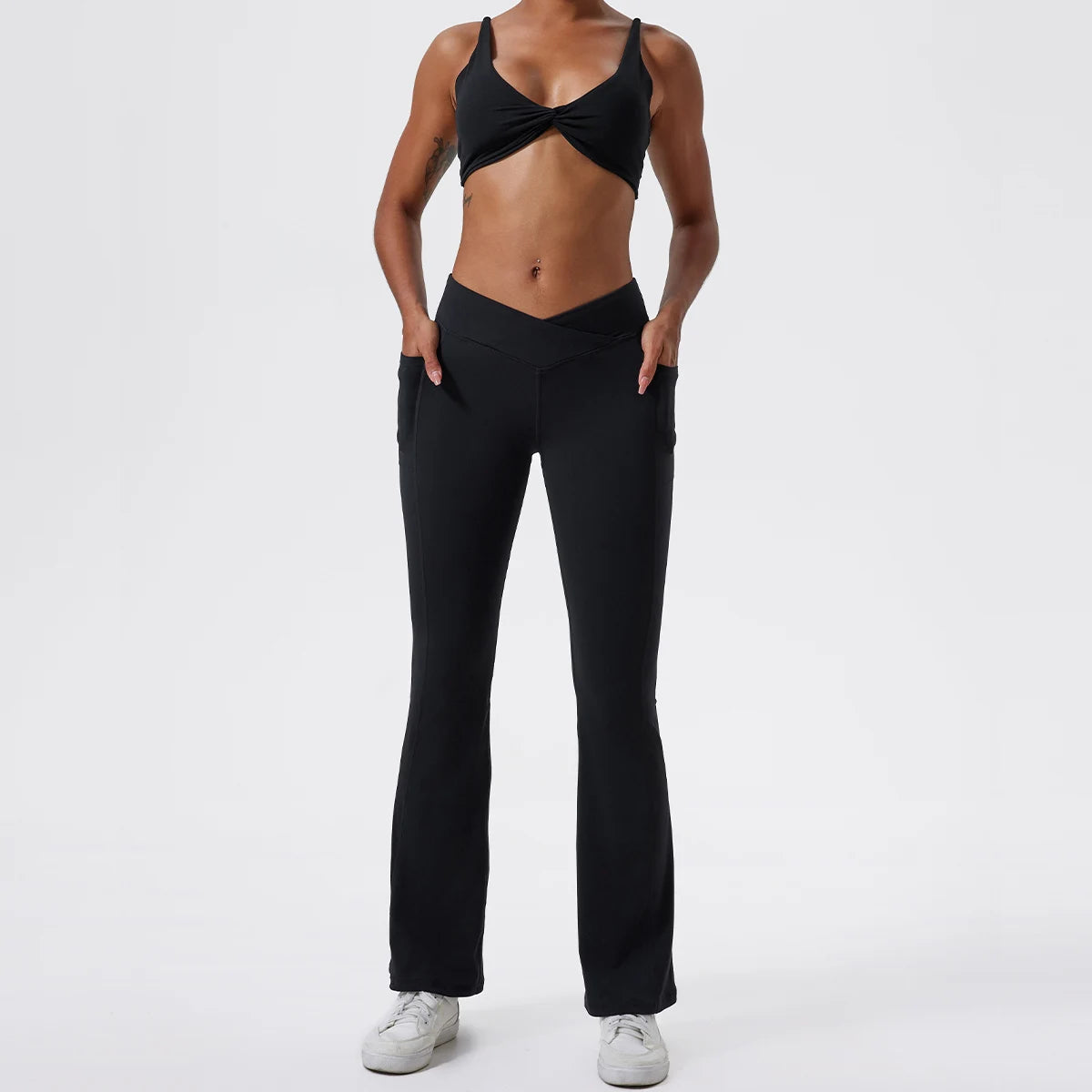 Hearuisavy Summer Sports Bra Shockproof Push Up Gym Top Women Quick-Dry Yoga Clothes Pleated Design Brassiere Workout Crop Top