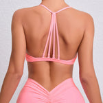 Women's Detachable Strap Yoga Bra Top Seamless Racerback Sweat-Wicking High Support for Yoga Running & Low Impact Workouts