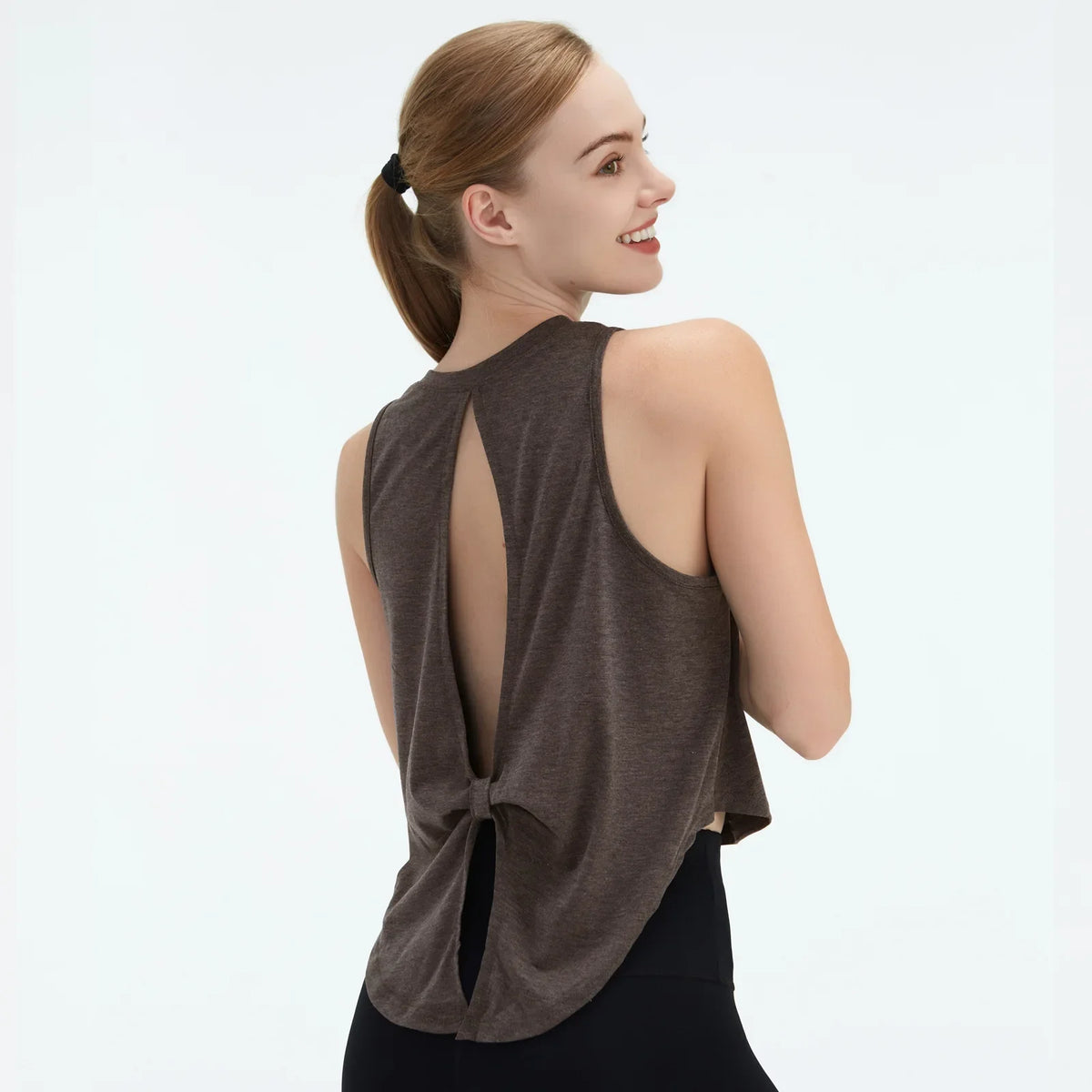 STOUREG New Women's Hollowed Out Dovetail Tank Top Yoga Wear, Outdoor Running Sports Fitness Tank Tops,Gym Shirt