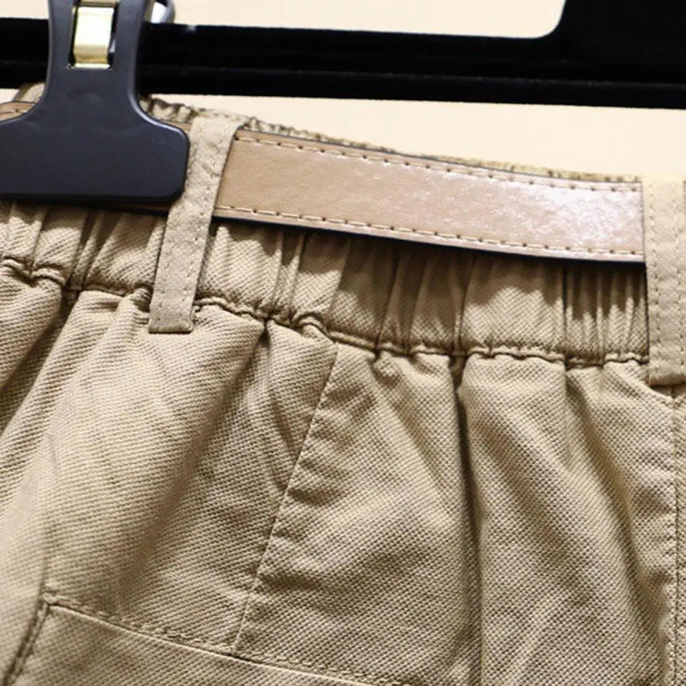 Women Skirt Shorts Above Knee Length High Waist Fake Two Piece Button Decor Side Split Pockets Straight Streetwear