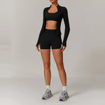 2/3PCS Yoga Set Women Workout Set Seamless Sportswear Gym Clothing Fitness Long Sleeve Crop Top High Waist Leggings Sports Suits