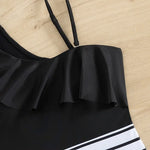 Polka Dot One Piece Swimsuit Ruffle One Shoulder Swimwear Women Swimsuit Bathing Suit Beachwear Monokini Female Swimming Suits