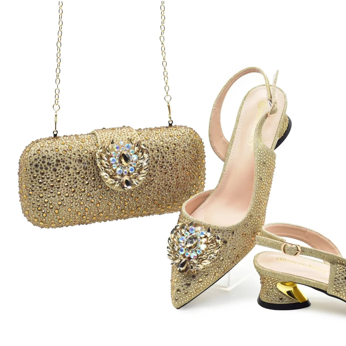 Doershow new come Matching Women Shoe and Bag Set Decorated colorful Nigerian Shoes and Bag Set Italy Shoes and Bag setHAS1-1