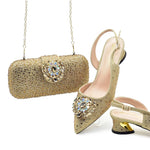 Doershow new come Matching Women Shoe and Bag Set Decorated colorful Nigerian Shoes and Bag Set Italy Shoes and Bag setHAS1-1