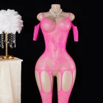 One Piece Open Bra Crotchless Bodystocking For Sex Lace Transparent Lingerie Plus Size Bodysuit Lenceria Mujer Erotic Costumes