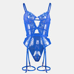 Toucheart Lace Sexy Skinny Babydoll Bodysuit Embroidery Erotic Private Adult Suit Solid Color Patchwork High Waisted Sexy Set