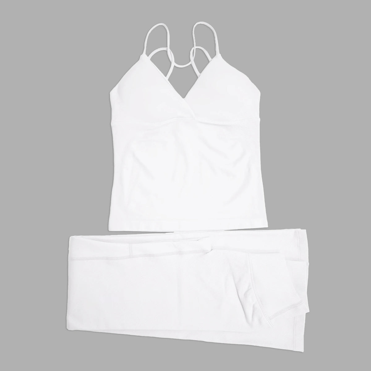 NCLAGEN Vision Twist Front Longline Top And Vision Flares 2 Piece Fitness Set Women Sportwear Gym Clothes Workout Running Suit