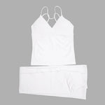 NCLAGEN Vision Twist Front Longline Top And Vision Flares 2 Piece Fitness Set Women Sportwear Gym Clothes Workout Running Suit