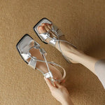 Summer New Model Fashion Middle Heeled Women's Sandals Black Buckle Open-toe Comfortable Hollow-out Women's Shoes High 3.5cm